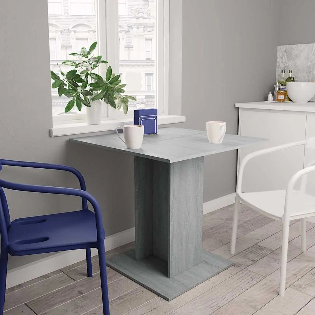 vidaXL Τραπεζαρία Γκρι Sonoma 80x80x75 εκ. από Επεξεργασμένο Ξύλο