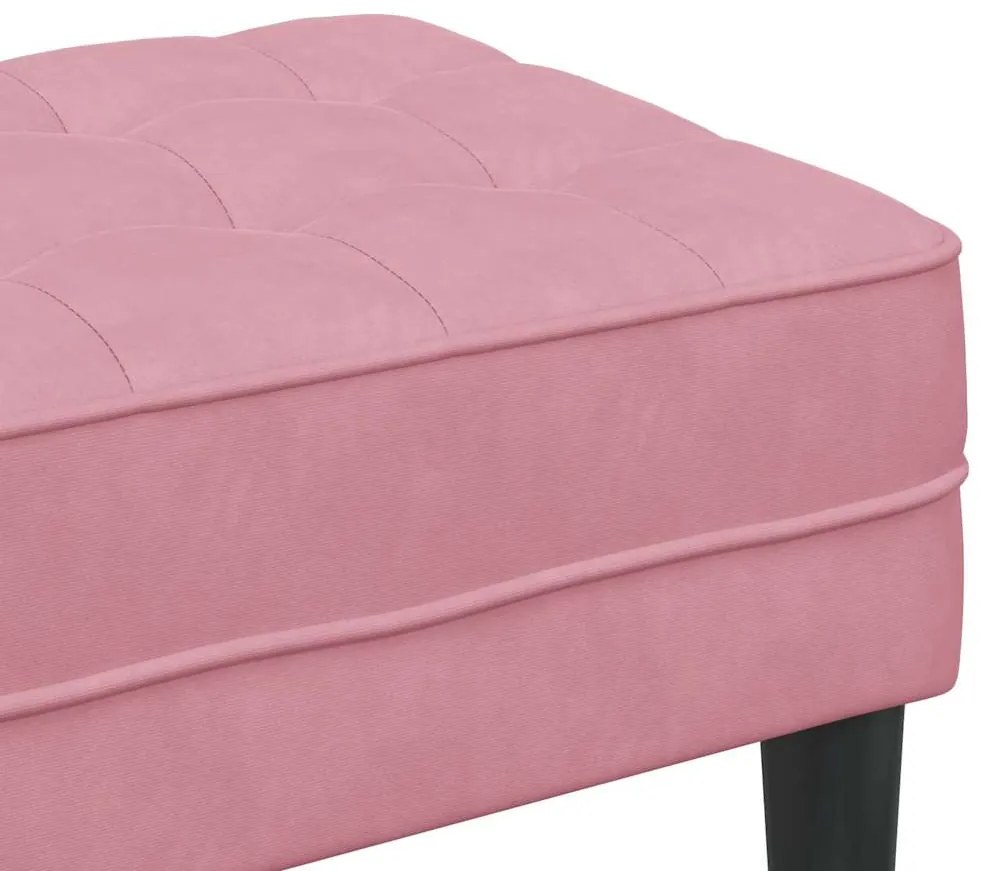 vidaXL παγκάκι Ροζ 113 x 57 x 39 εκ. Βελούδο