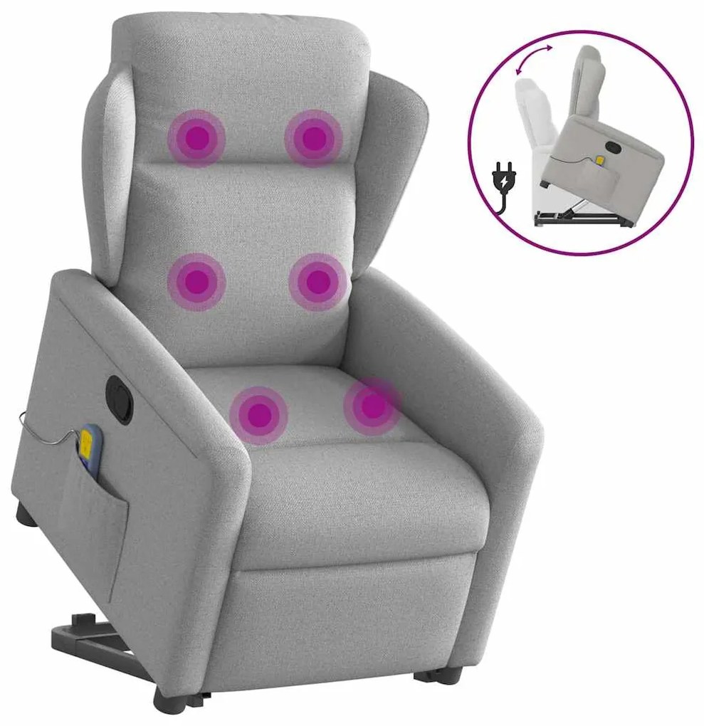 Μόνιμη πολυθρόνα μασάζ καρέκλα ανάκλισης σύννεφο γκρι ύφασμα