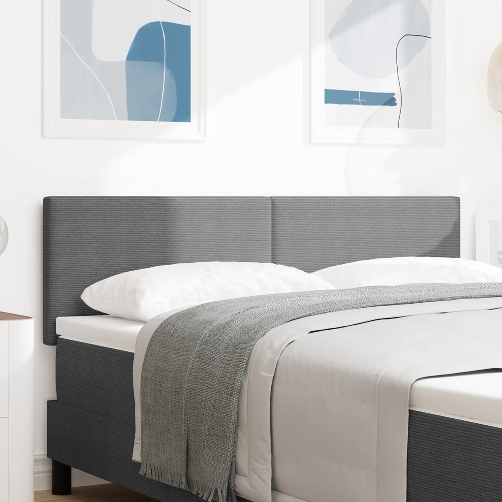 vidaXL Κεφαλάρι Απλό Σχέδιο Ανοιχτό Γκρι 160 εκ Ύφασμα Κορντούρας