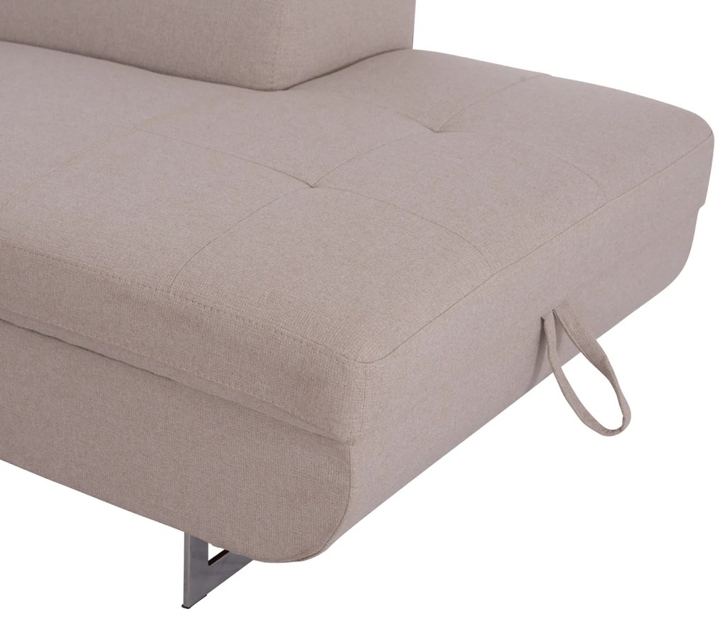 ΓΩΝΙΑΚΟΣ ΚΑΝΑΠΕΣ-ΚΡΕΒΑΤΙ ΜΕ ΑΠΟΘ.ΧΩΡΟ ENCORE HM3301.03R ΜΠΕΖ ΥΦΑΣΜΑ 285x205x90Υεκ.