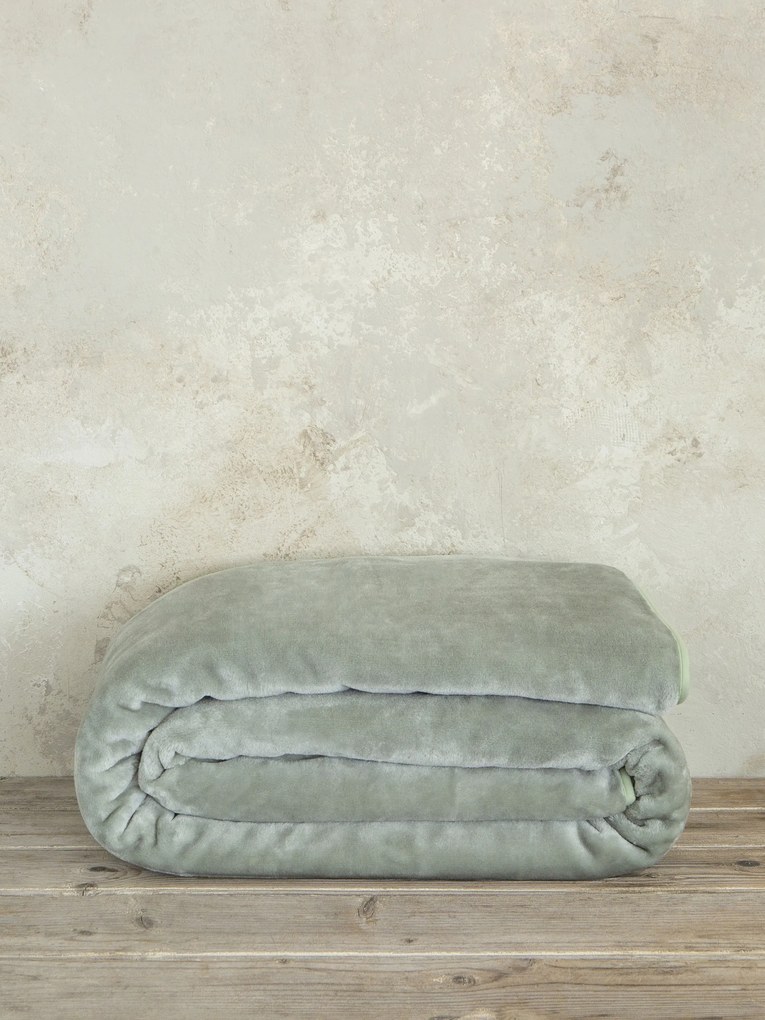 Κουβέρτα Βελουτέ Γίγας 240x260 Coperta - Sage Green 5206482108899