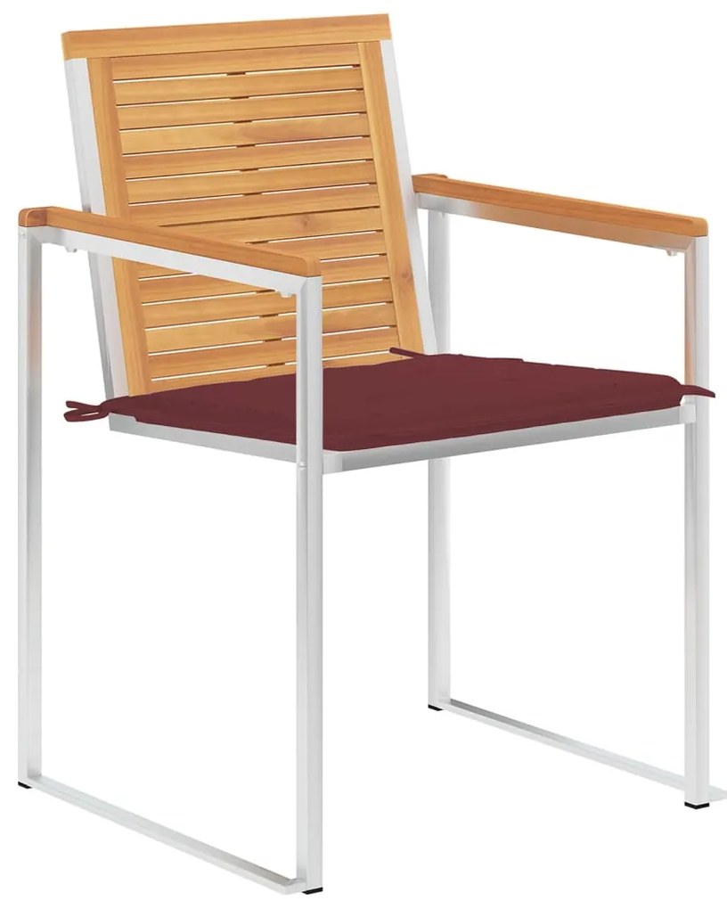 vidaXL Καρέκλες Κήπου 4 τεμ. από Μασίφ Ξύλο Teak με Μαξιλάρια