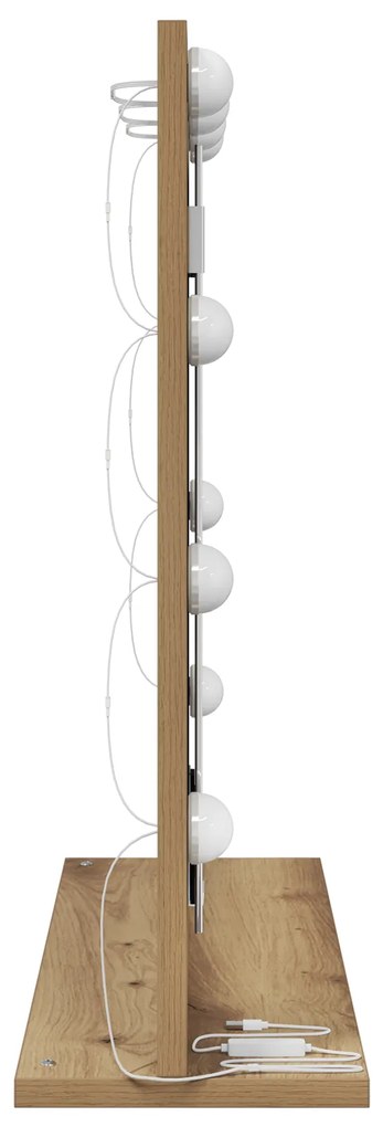 vidaXL Καθρέφτης Vanity με LED φώτα Artisan Oak 60x55x18 εκ
