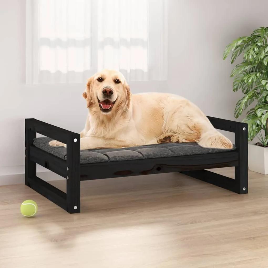 Κρεβάτι Σκύλου Schwarz 75,5x55,5x28 εκ. από Μασίφ Ξύλο Πεύκου - Μαύρο