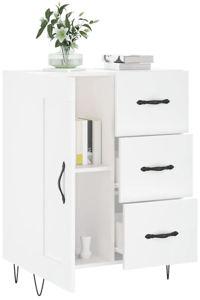 vidaXL Ντουλάπι Γυαλιστερό Λευκό 69,5x34x90 εκ. Επεξεργασμένο Ξύλο