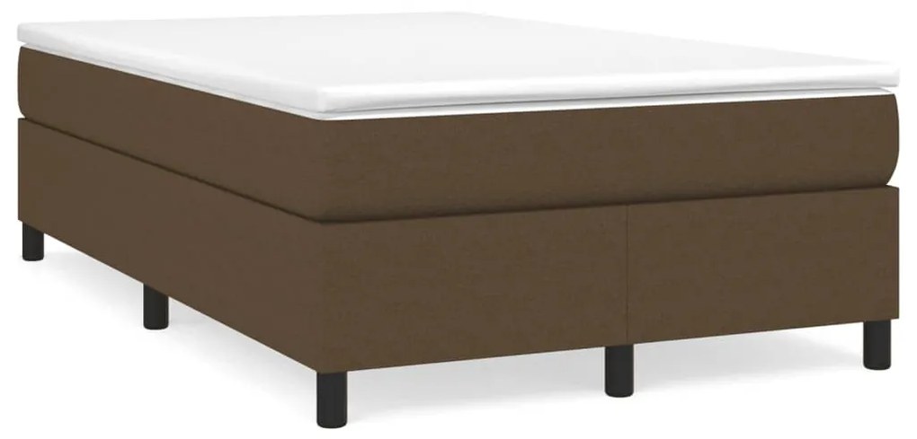 vidaXL Κρεβάτι Boxspring με Στρώμα Σκούρο Καφέ 120x190 εκ Υφασμάτινο