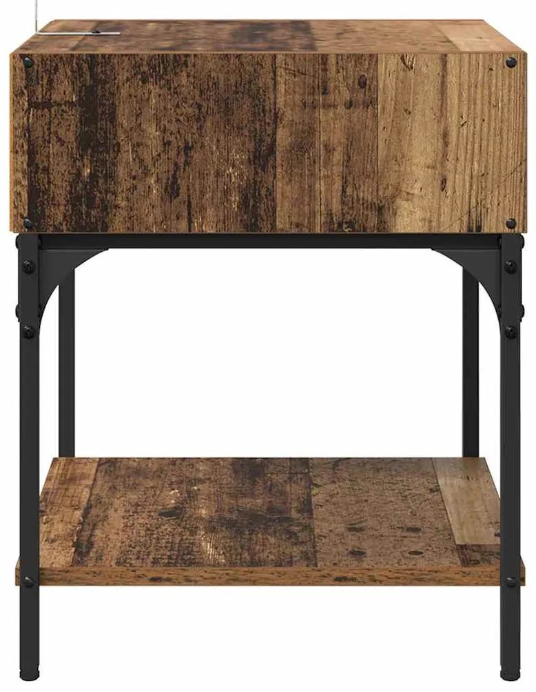 vidaXL Κομοδίνο 2 pcs Παλιό ξύλο 40 x 40 x 50 cm Επεξεργασμένο ξύλο