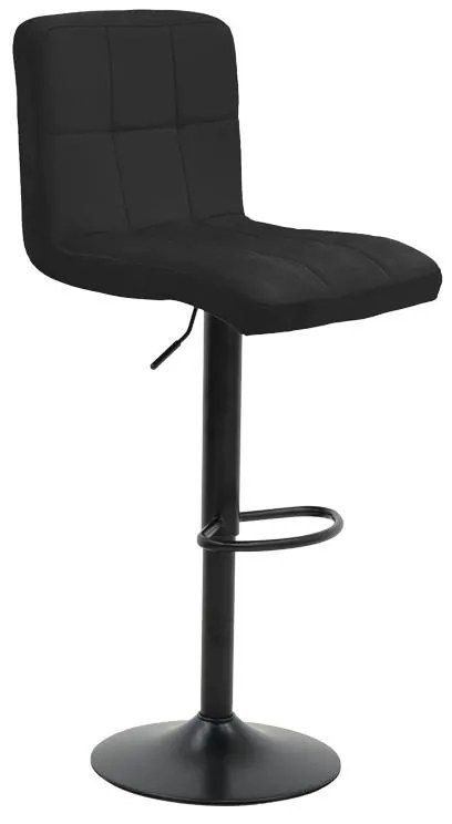 Σκαμπό μπαρ Remina πτυσσόμενο μαύρο βελούδο-βάση μαύρο μέταλλο 44x44x112εκ 2αδα 44x44x112 εκ.