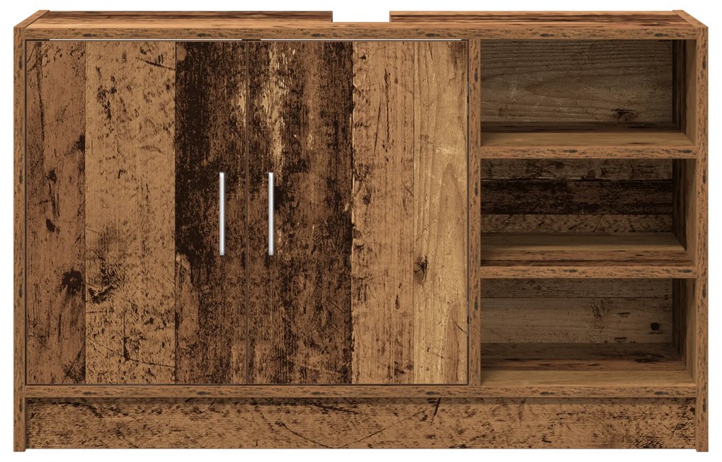 vidaXL Ντουλάπι Νιπτήρα Παλαιωμένο Ξύλο 90x29x55 εκ. Επεξεργασμένο Ξύλο