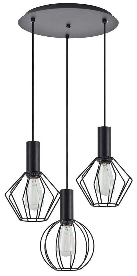 Φωτιστικό Οροφής Adept Flex 77-8905 37x37x300cm 3xE27 60W Black Homelighting