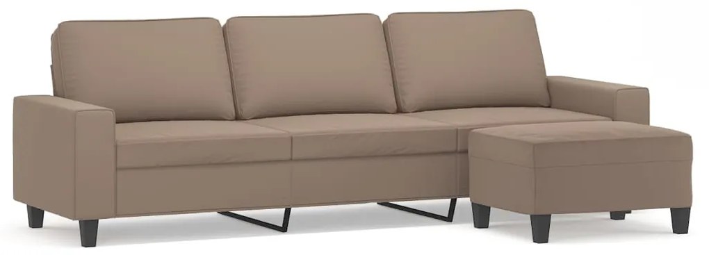 vidaXL Καναπές Τριθέσιος Taupe 210 εκ. Ύφασμα Μικροϊνών Υποπόδιο