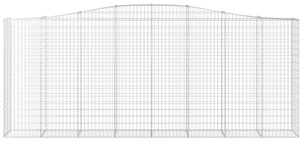 Συρματοκιβώτιο Τοξωτό 400x50x160/180εκ. από Γαλβανισμένο Χάλυβα - Ασήμι