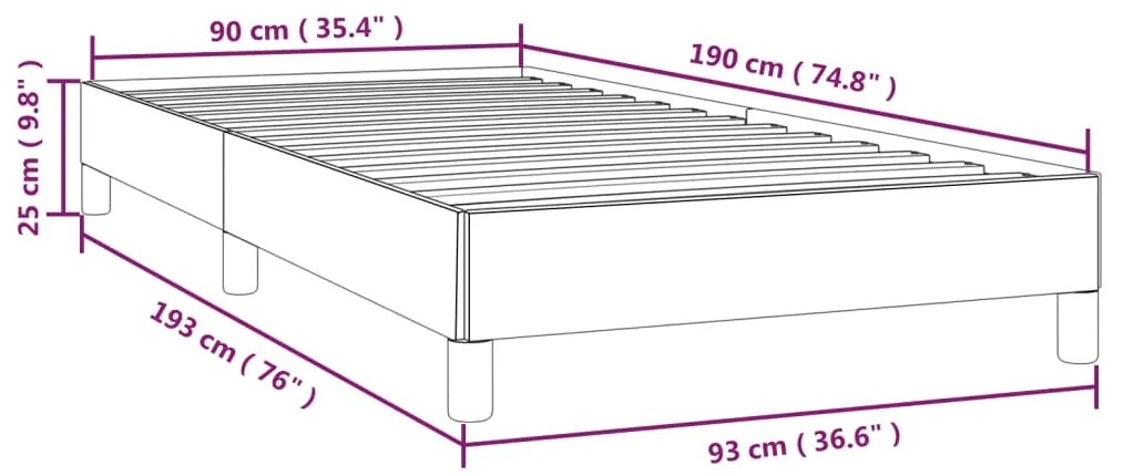 Σκελετός Κρεβατιού Χωρίς Στρώμα Μαύρο 90x190 εκ. Υφασμάτινο - Μαύρο