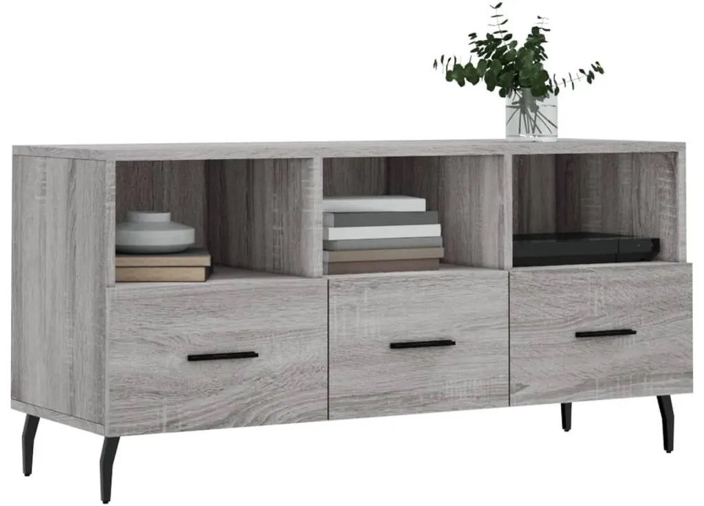 vidaXL Έπιπλο Τηλεόρασης Γκρι Sonoma 102 x 36 x 50 εκ. Επεξεργ. Ξύλο