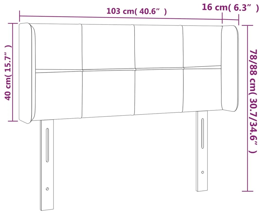 Κεφαλάρι με Πτερύγια Σκούρο Πράσινο 103x16x78/88 εκ. Βελούδινο 3118813
