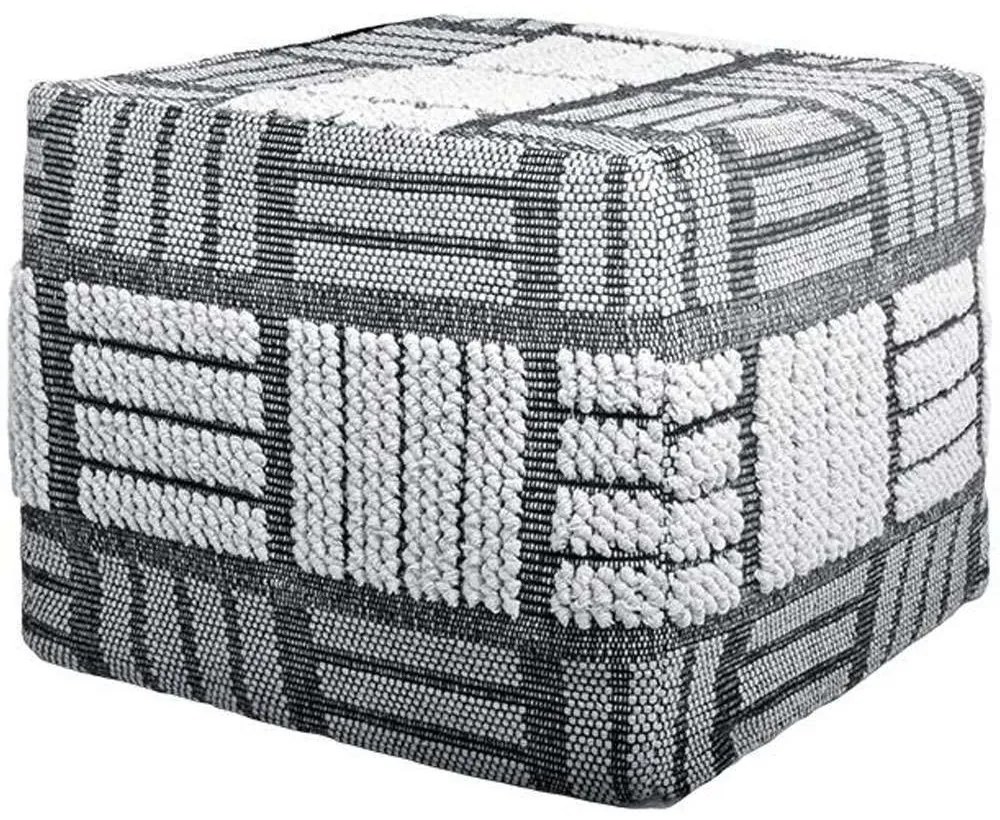 Πουφ Kiran 940-124-007 50x50x45cm Grey
