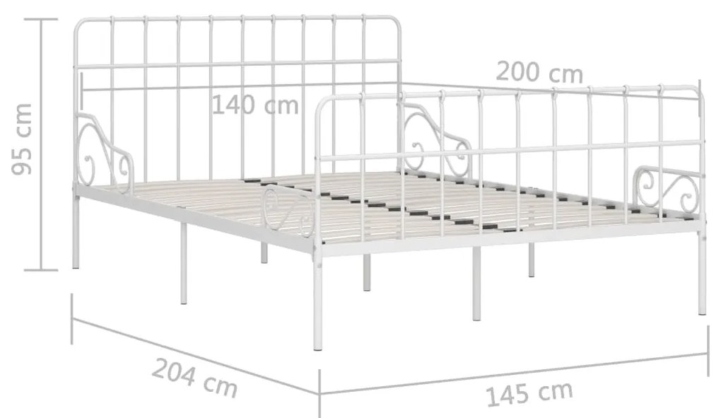 ΠΛΑΙΣΙΟ ΚΡΕΒΑΤΙΟΥ ΜΕ ΤΕΛΑΡΟ ΛΕΥΚΟ 140 X 200 ΕΚ. ΜΕΤΑΛΛΙΚΟ 284604