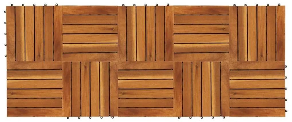 Πλακάκια Deck 10 τεμ. Κάθετο Σχέδιο 30 x 30 εκ. από Ξύλο Ακακίας - Καφέ