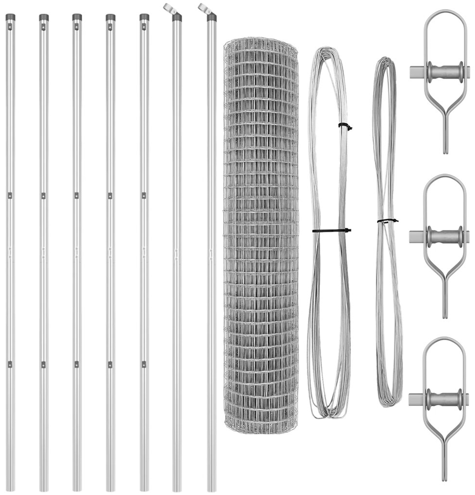 vidaXL Euro Fence με 7 Πόλους 1.5x10 μ Γαλβανισμένο Ατσάλι