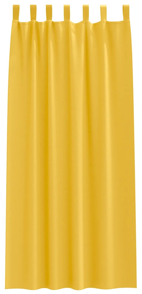 vidaXL Κουρτίνες Μαύρης Ύφανσης με Δαχτυλίδια 2 pcs Χαμομηλί κίτρινο