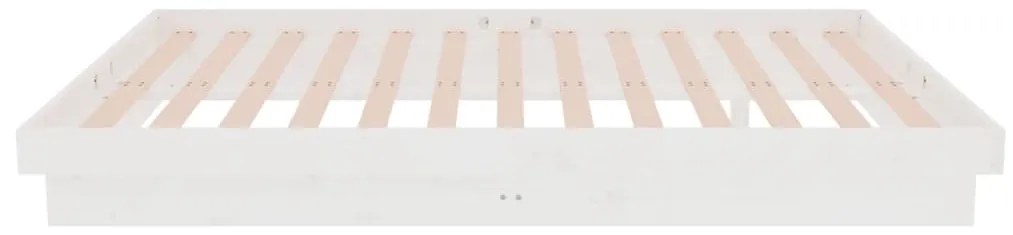 vidaXL Πλαίσιο Κρεβατιού Λευκό 120x190 εκ. Μασίφ Ξύλο Small Double