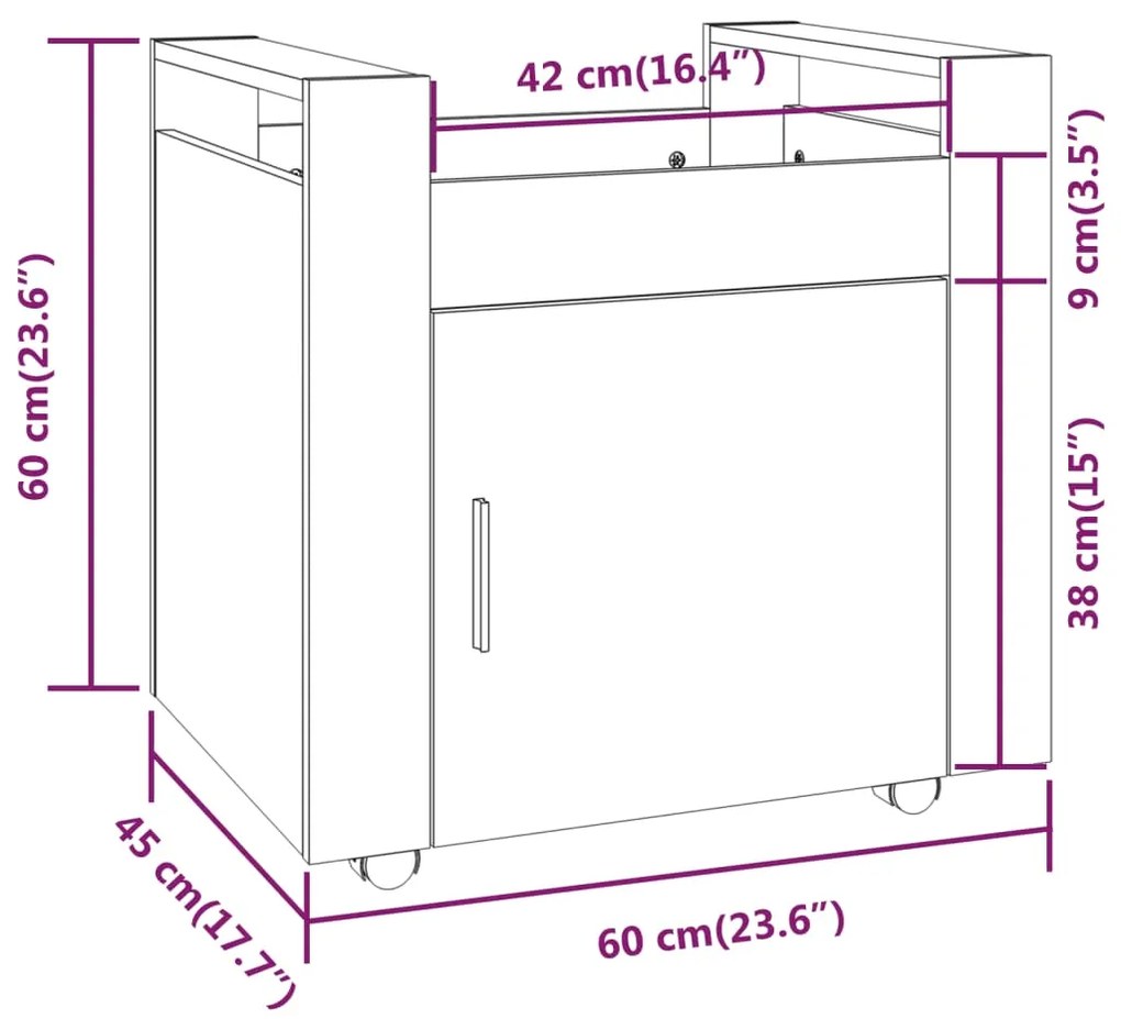 ΓΡΑΦΕΙΟ ΤΡΟΛΕΪ ΓΚΡΙ ΣΚΥΡ. 60X45X60 ΕΚ. ΑΠΟ ΕΠΕΞΕΡΓΑΣΜΕΝΟ ΞΥΛΟ 816612