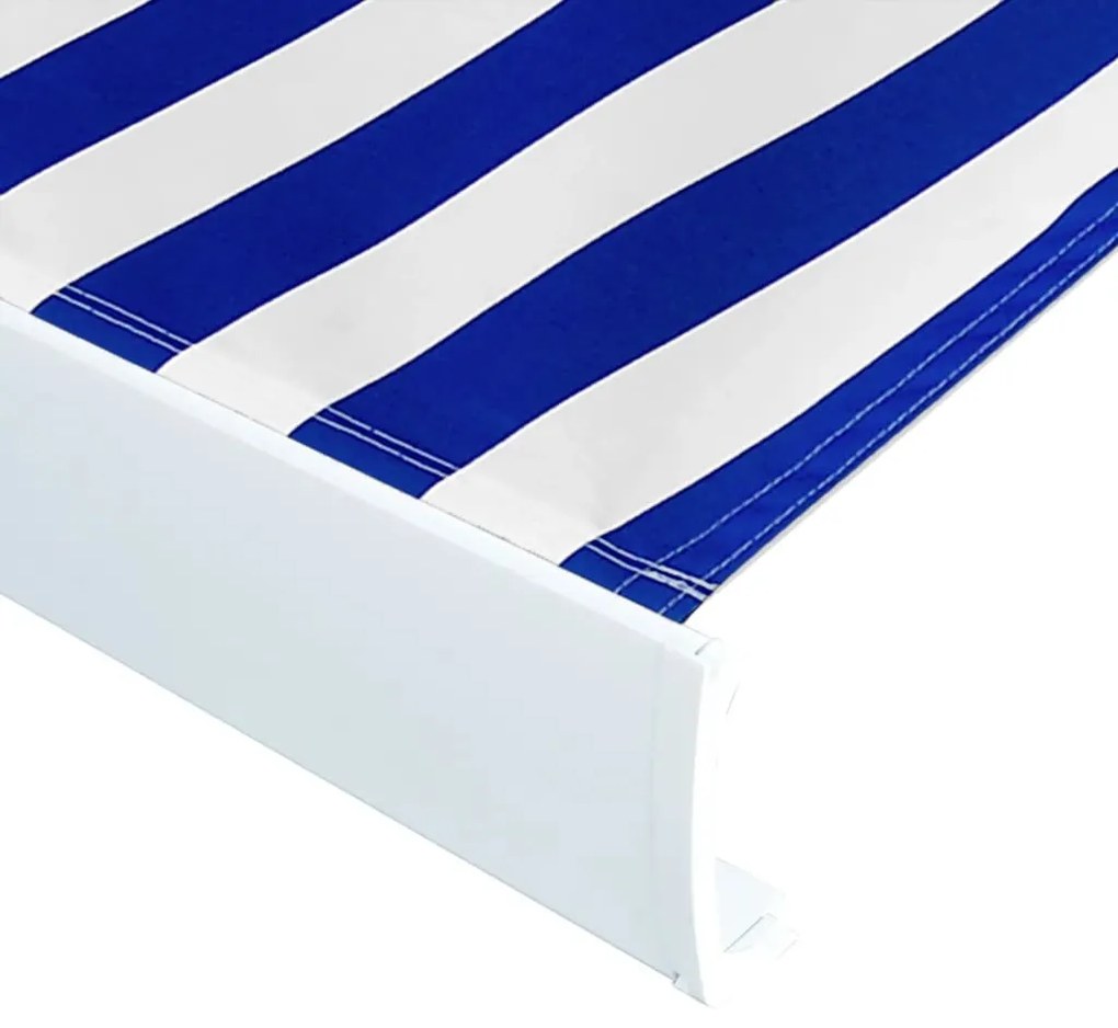 vidaXL Τέντα Κασετίνα με Μοτέρ Μπλε / Λευκή 450 x 300 εκ.