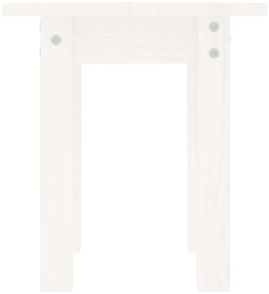 vidaXL Τραπεζάκι Σαλονιού Λευκό Ø 35x35 εκ. από Μασίφ Ξύλο Πεύκου