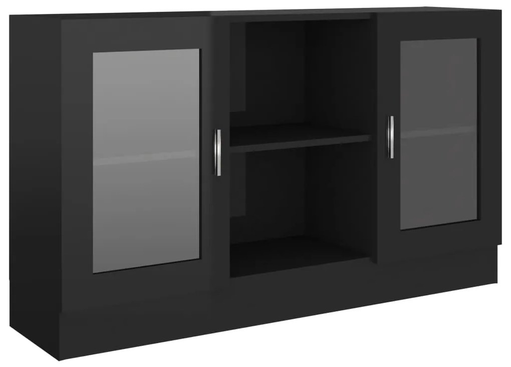vidaXL Βιτρίνα Γυαλιστερό Μαύρο 120 x 30,5 x 70 εκ. από Μοριοσανίδα