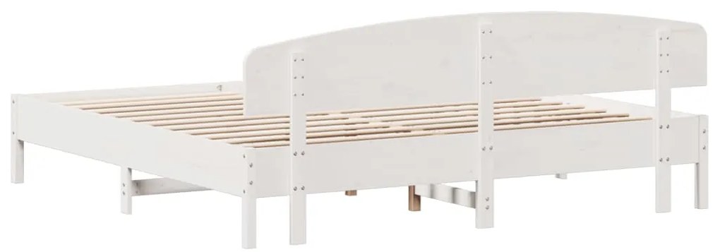 vidaXL Σκελετός Κρεβ. Χωρίς Στρώμα Λευκό 180x200 εκ Μασίφ Πεύκο