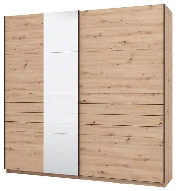 Ντουλάπα Συρόμενη VEYMONT 220 OG με Καθρέπτη Artisan Oak 220x61x218εκ. 220x61x218 εκ.