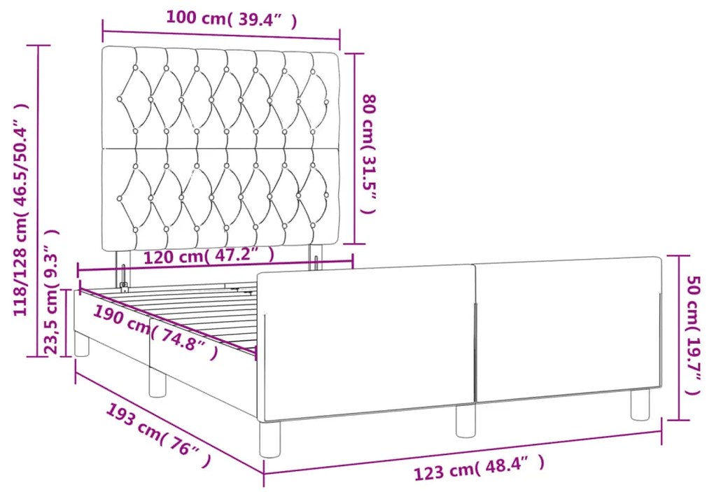 ΠΛΑΙΣΙΟ ΚΡΕΒΑΤΙΟΥ ΜΕ ΚΕΦΑΛΑΡΙ ΑΝ. ΓΚΡΙ 120X190 ΕΚ. ΒΕΛΟΥΔΙΝΟ 3270596