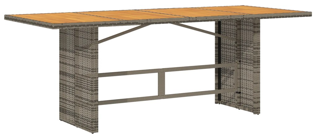 vidaXL Σέτ φαγητού για κήπο 7 pcs Γκρι 190 x 80 x 75 εκ.