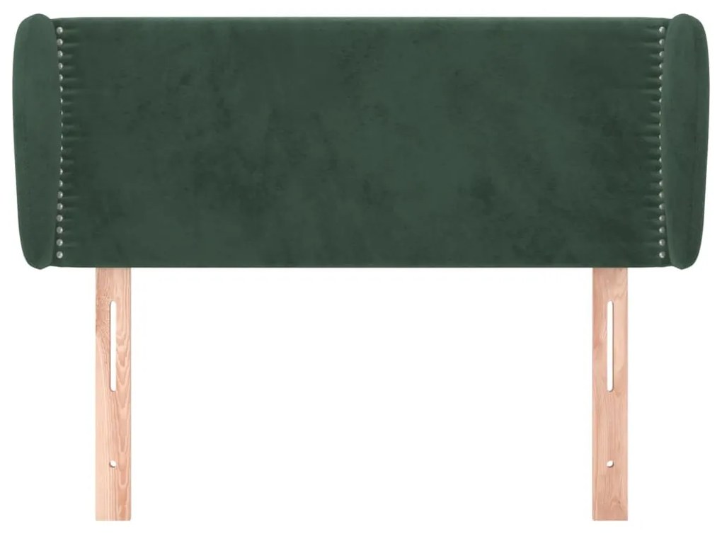 Κεφαλάρι με Πτερύγια Σκούρο Πράσινο 83x23x78/88 εκ. Βελούδινο 3117037
