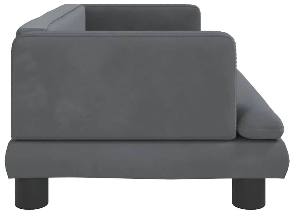 vidaXL Καναπές Παιδικός Σκούρο Γκρι 80 x 45 x 30 εκ. από Βελούδο