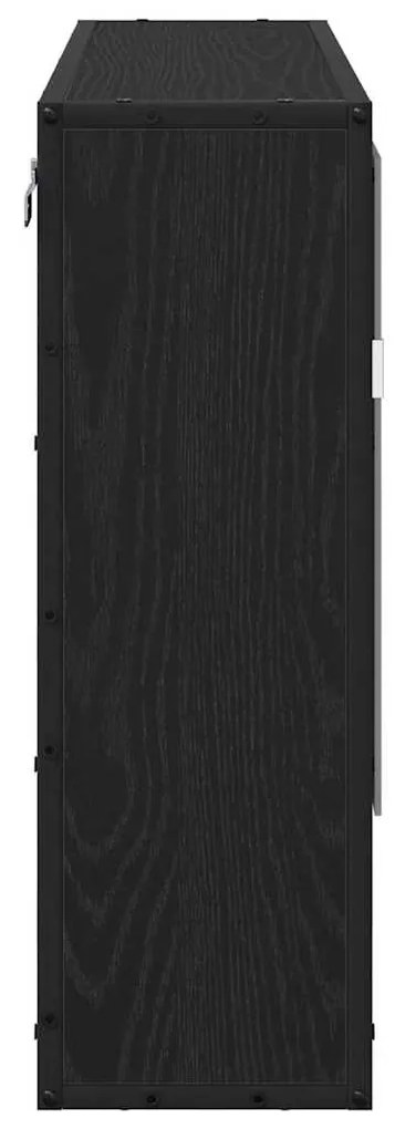 vidaXL Ράφι Τοίχου με ράφι Επιτοίχιο Μαύρη Οξυά 65 x 20 x 60 εκ