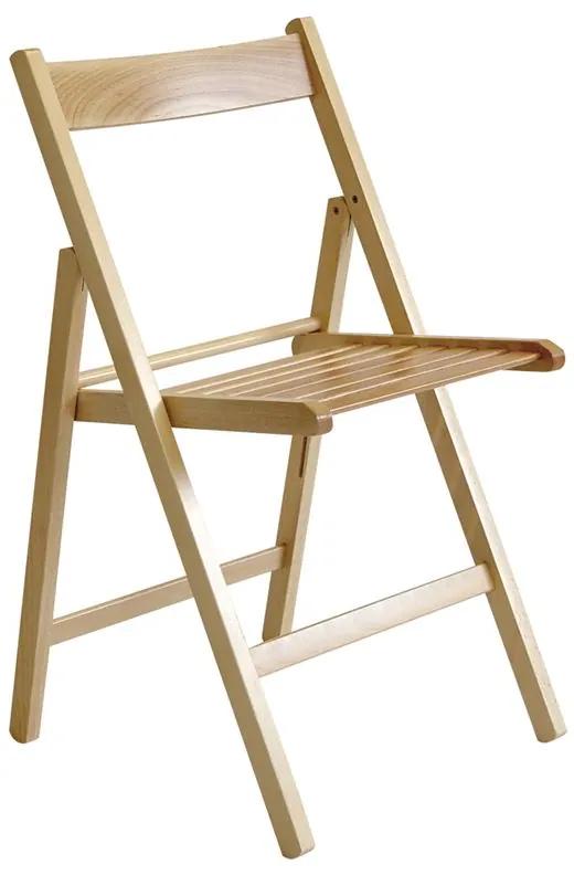 Ε416,1 EXTRA Βοηθητική Καρέκλα Πτυσσόμενη, Ξύλο Οξιά Απόχρωση Φυσικό  43x49x79cm, 4 Τεμάχια