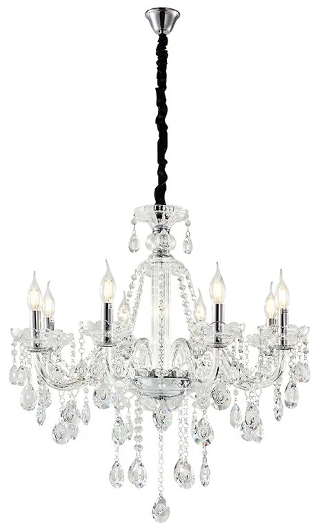 Artekko Chandelier Πολυέλαιος 8φωτος Διάφανο Κρύσταλλο (70x70x70)cm - 023-3022