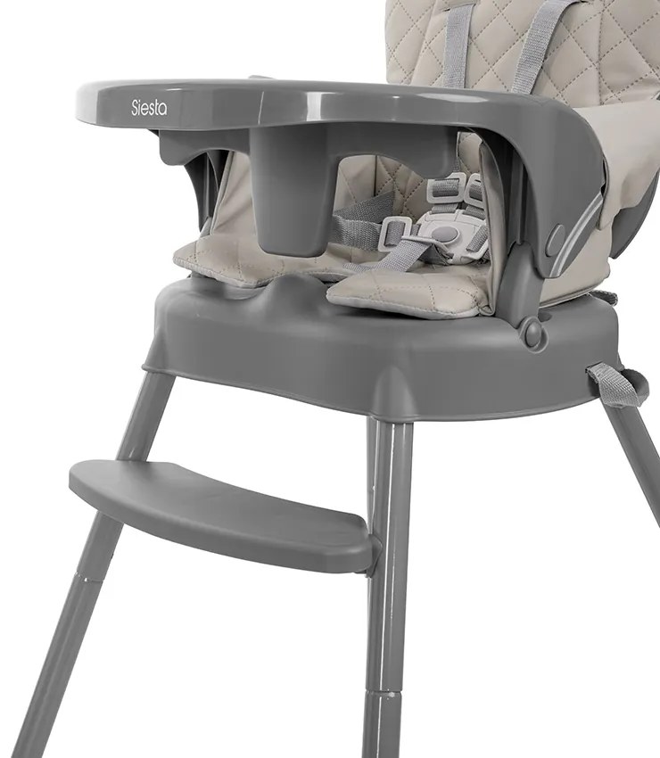 Καρεκλάκι φαγητού Siesta 3in1 Grey Leather 10100532506 Lorelli