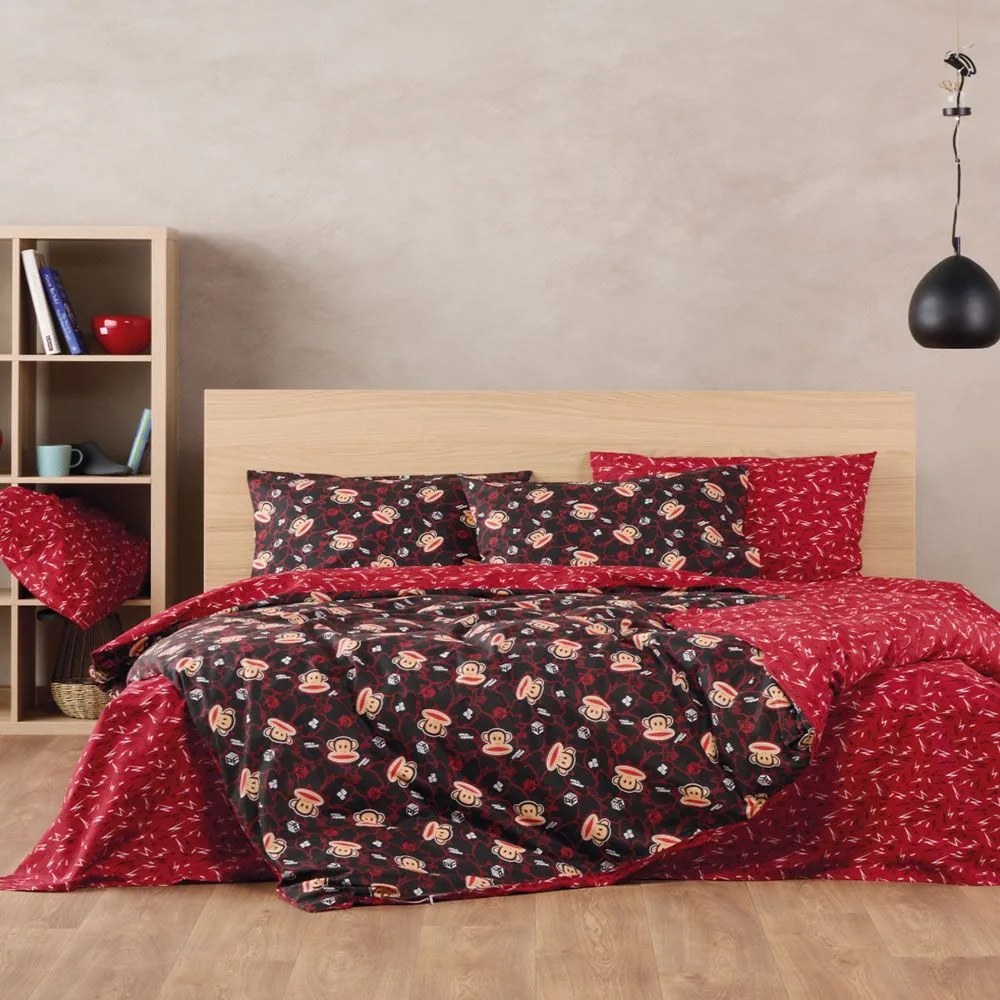 Παπλωματοθήκη Παιδική Paul Frank 51 (Σετ 2τμχ) Red Kentia Μονό 165x245cm 100% Βαμβάκι