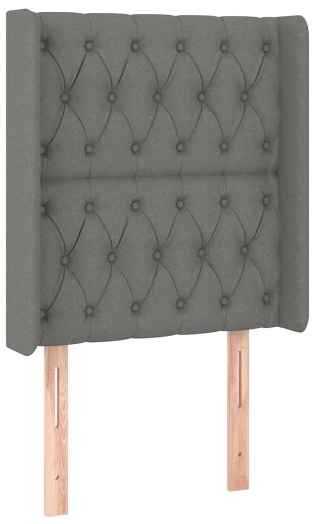 vidaXL Κεφαλάρι με Πτερύγια Σκούρο Γκρι 83x16x118/128 εκ. Υφασμάτινο