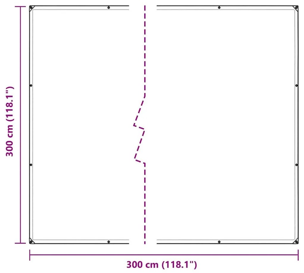 Σαφής μουσαμάς με τις οπές 3x3 m PVC - Διαφανές