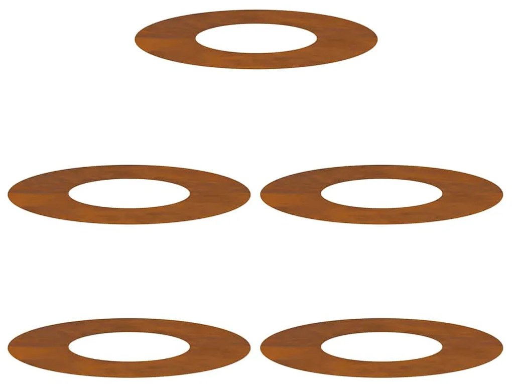 vidaXL Flat Tree Ring 5 κομμάτια Ø30/60 εκ από Weathering Steel