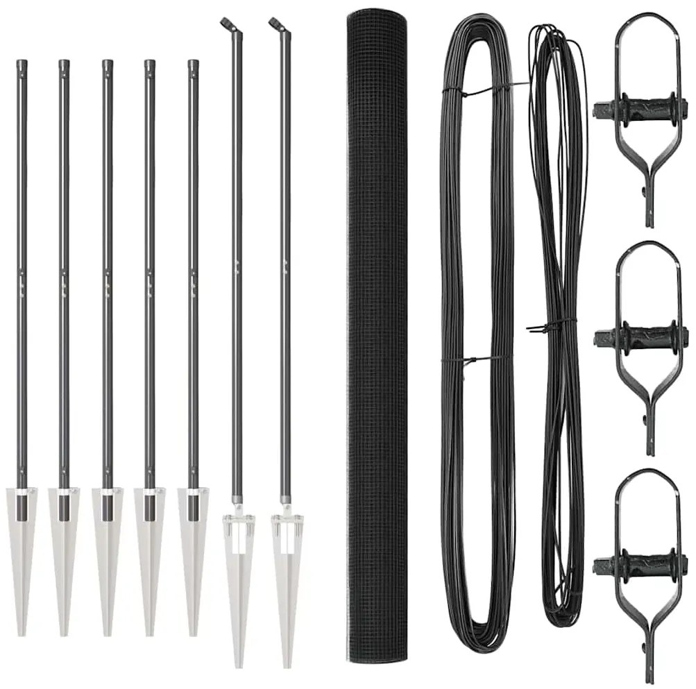 vidaXL Στύλος Περιφράξεων Γκρι 10 x 1,5 μ (πλέγμα 25 x 25 mm) Ατσάλι