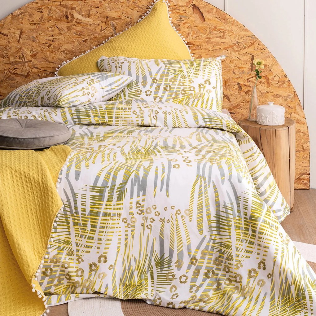 Σεντόνια Μονά (Σετ) Palamaiki Fashion FL6153 Κίτρινο ΧΩΡΙΣ ΛΑΣΤΙΧΟ 170x260