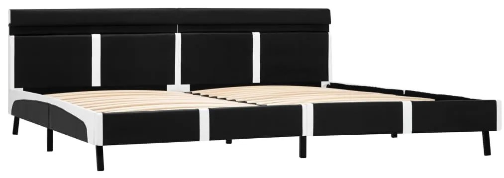 vidaXL Πλαίσιο Κρεβατιού με LED Μαύρο 180x200 εκ. από Συνθετικό Δέρμα