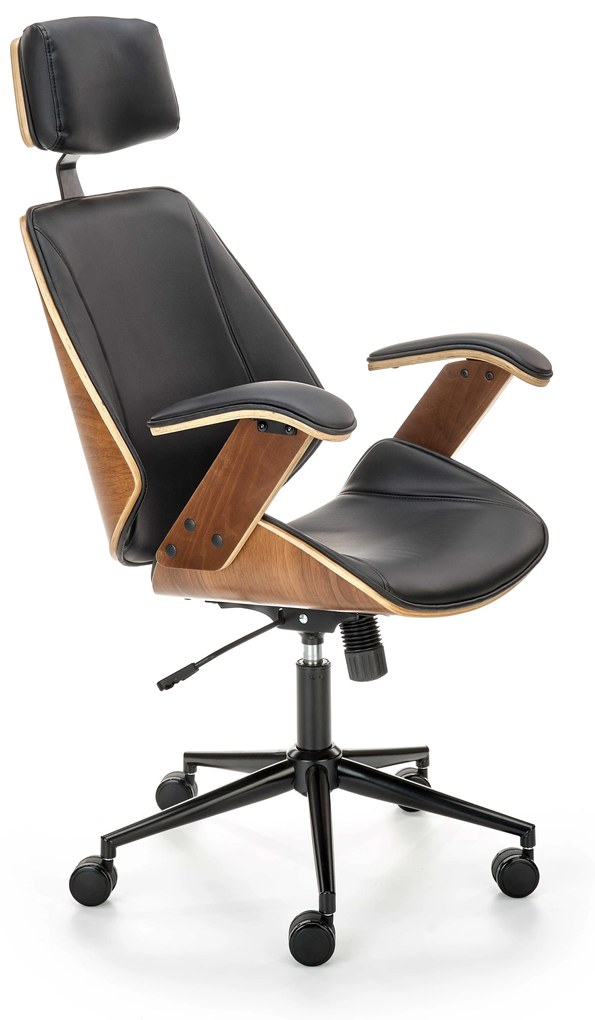 IGNAZIO swivel armchair, walnut/black DIOMMI V-CH-IGNAZIO-FOT-CZARNY