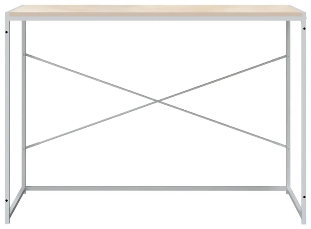 vidaXL Γραφείο Υπολογιστή Λευκό/Δρυς 110 x 60 x 70 εκ. Επεξ. Ξύλο