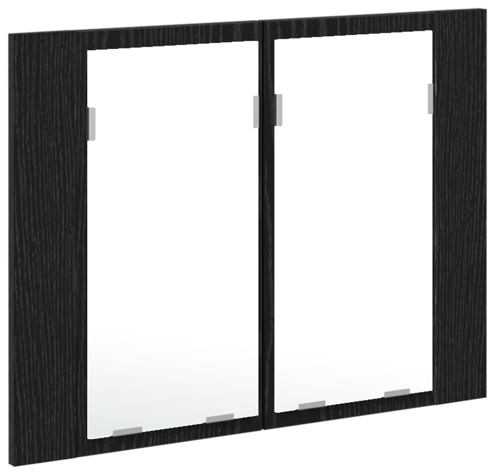 vidaXL LED Καθρέφτης Μπάνιου Ντουλάπας Μαύρο Δρυς 60x12x45 εκ. Από Ξύλο